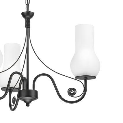 Brilagi - Lámpara colgante con cadena COTTAGE 3xE14/40W/230V negro/blanco