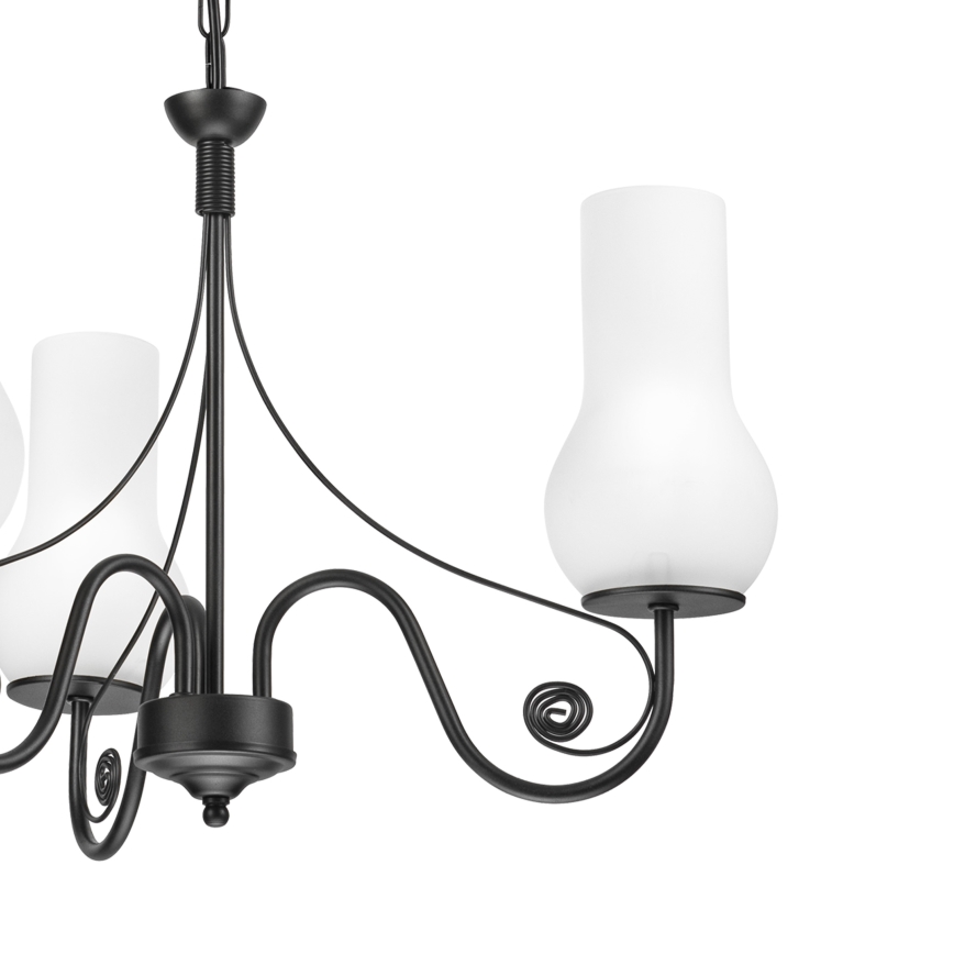Brilagi - Lámpara colgante con cadena COTTAGE 3xE14/40W/230V negro/blanco