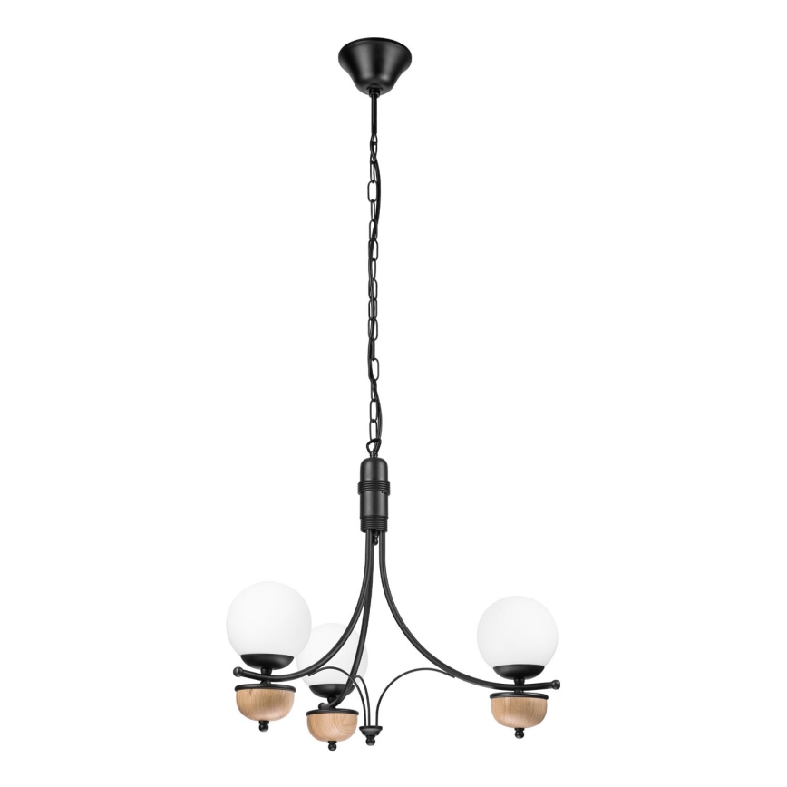 Brilagi - Lámpara colgante con cadena COTTAGE 3xG9/40W/230V haya/blanco