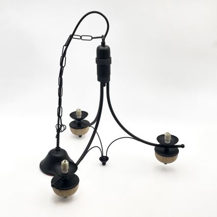 Brilagi - Lámpara colgante con cadena COTTAGE 3xG9/40W/230V haya/blanco