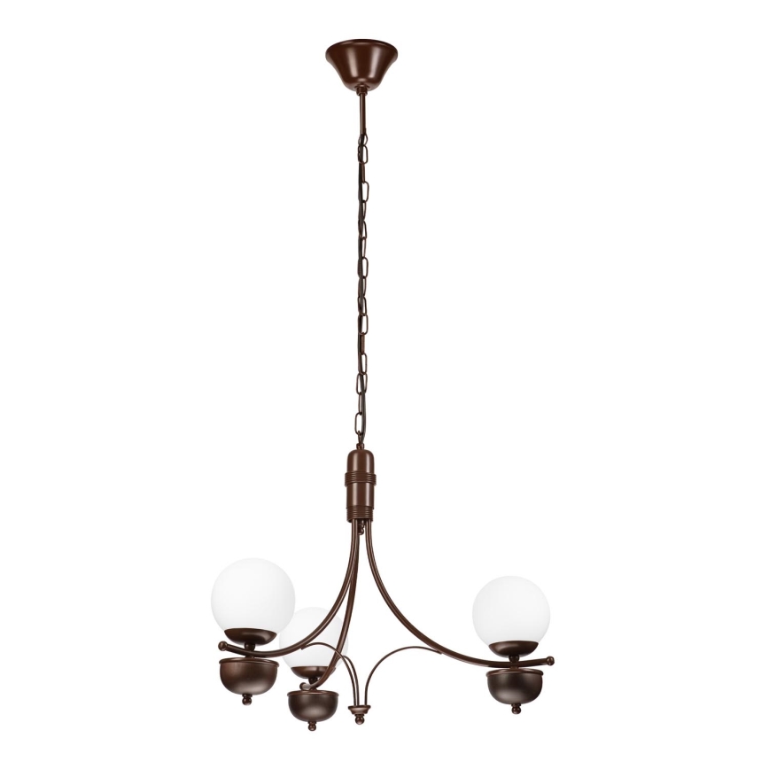 Brilagi - Lámpara colgante con cadena COTTAGE 3xG9/40W/230V roble/blanco