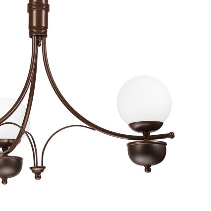 Brilagi - Lámpara colgante con cadena COTTAGE 3xG9/40W/230V roble/blanco