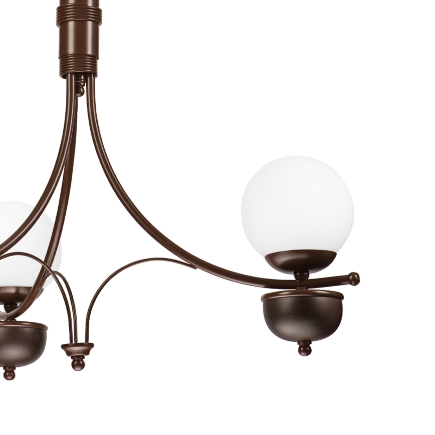 Brilagi - Lámpara colgante con cadena COTTAGE 3xG9/40W/230V roble/blanco