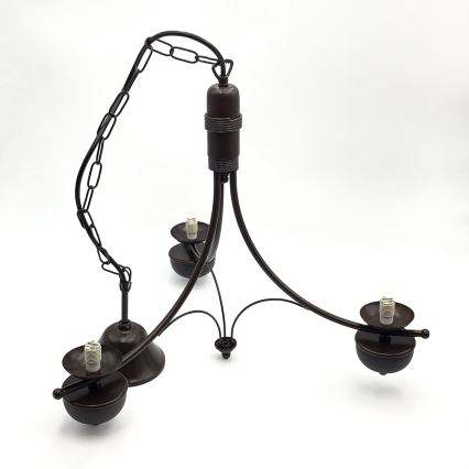 Brilagi - Lámpara colgante con cadena COTTAGE 3xG9/40W/230V roble/blanco