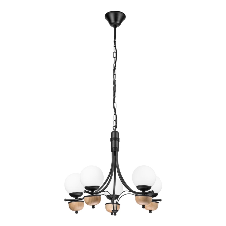 Brilagi - Lámpara colgante con cadena COTTAGE 5xG9/40W/230V haya/blanco