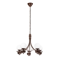Brilagi - Lámpara colgante con cadena COTTAGE 5xG9/40W/230V roble/blanco