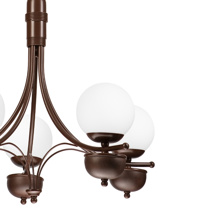 Brilagi - Lámpara colgante con cadena COTTAGE 5xG9/40W/230V roble/blanco