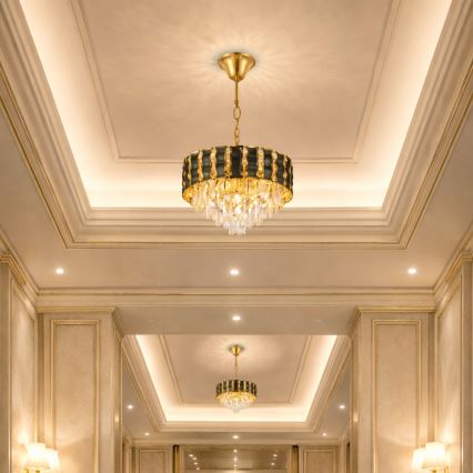 Brilagi - Lámpara colgante con cadena CRISTAL, 5x E14/40W/230V, Ø 38 cm