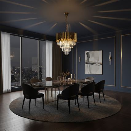 Brilagi - Lámpara colgante con cadena CRISTAL 5xE14/40W/230V diámetro 45 cm