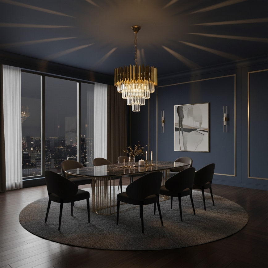 Brilagi - Lámpara colgante con cadena CRISTAL 5xE14/40W/230V diámetro 45 cm