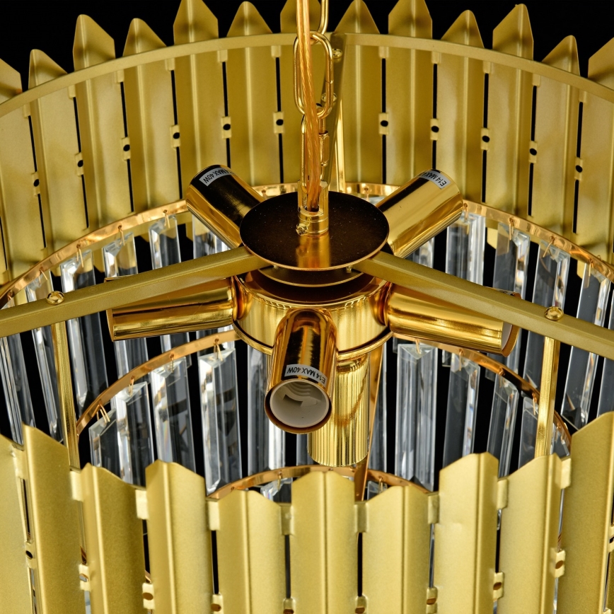 Brilagi - Lámpara colgante con cadena CRISTAL 5xE14/40W/230V diámetro 45 cm