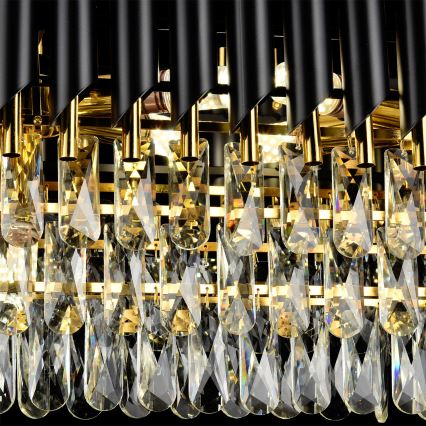 Brilagi - Lámpara colgante con cadena ECLIPSE 10xE14/10W/230V 78x28 cm negro/dorado