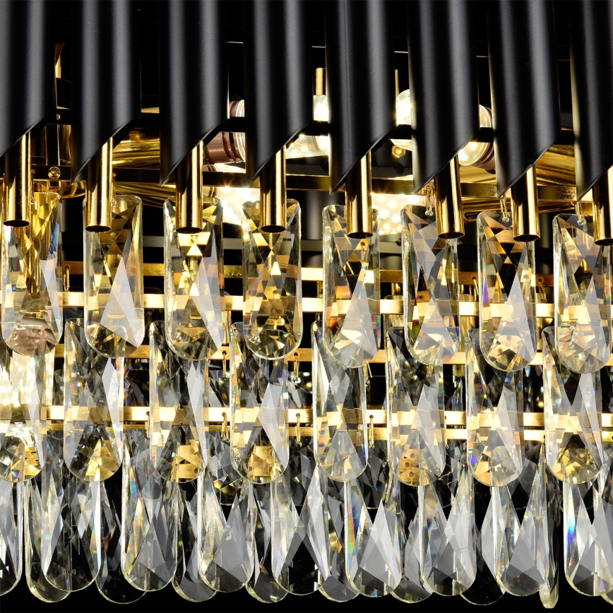 Brilagi - Lámpara colgante con cadena ECLIPSE 10xE14/10W/230V 78x28 cm negro/dorado