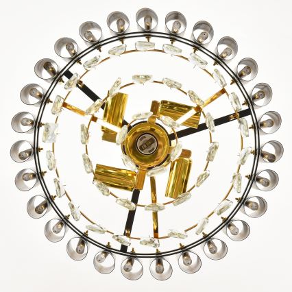 Brilagi - Lámpara colgante con cadena ECLIPSE 5xE14/10W/230V Ø 38 cm negro/dorado