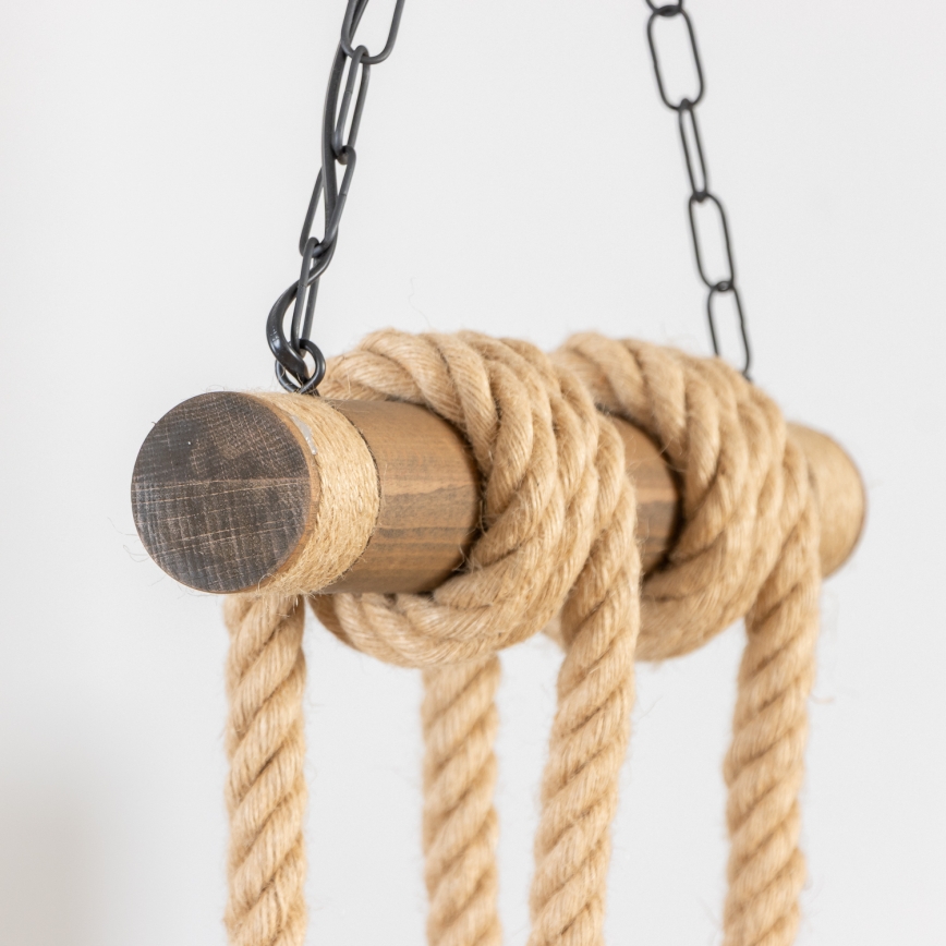 Brilagi - Lámpara colgante con cadena KOS 4xE27/60W/230V haya