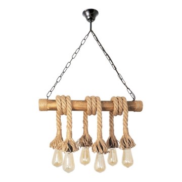 Brilagi - Lámpara colgante con cadena KOS 6xE27/60W/230V haya