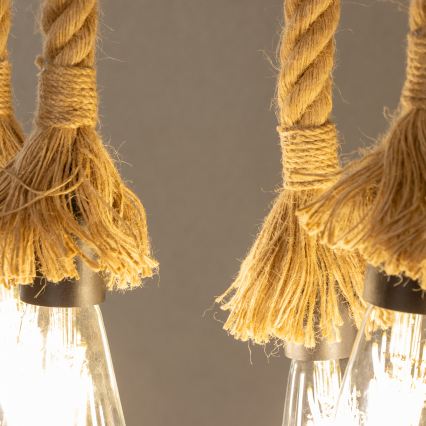 Brilagi - Lámpara colgante con cadena KOS 6xE27/60W/230V haya