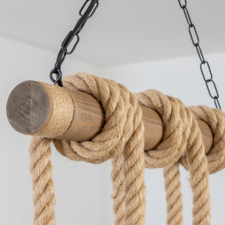 Brilagi - Lámpara colgante con cadena KOS 6xE27/60W/230V haya