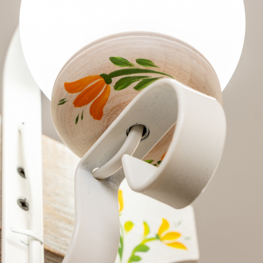 Brilagi - Lámpara colgante con cadena QUEEN 2xE14/40W/230V haya/color crema