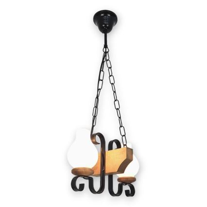 Brilagi - Lámpara colgante con cadena QUEEN 2xE14/40W/230V haya