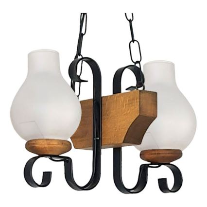 Brilagi - Lámpara colgante con cadena QUEEN 2xE14/40W/230V haya