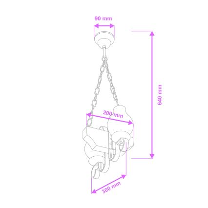 Brilagi - Lámpara colgante con cadena QUEEN 2xE14/40W/230V haya/nogal