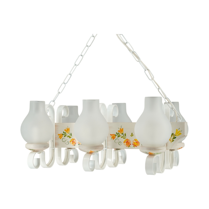 Brilagi - Lámpara colgante con cadena QUEEN 3xE14/40W/230V haya/crema