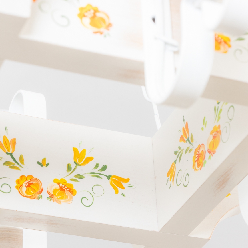 Brilagi - Lámpara colgante con cadena QUEEN 4xE14/40W/230V haya/crema