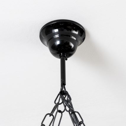 Brilagi - Lámpara colgante con cadena QUEEN 4xE14/40W/230V haya/nogal