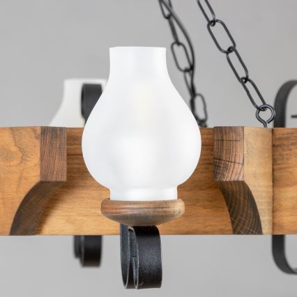 Brilagi - Lámpara colgante con cadena QUEEN 6xE14/40W/230V haya