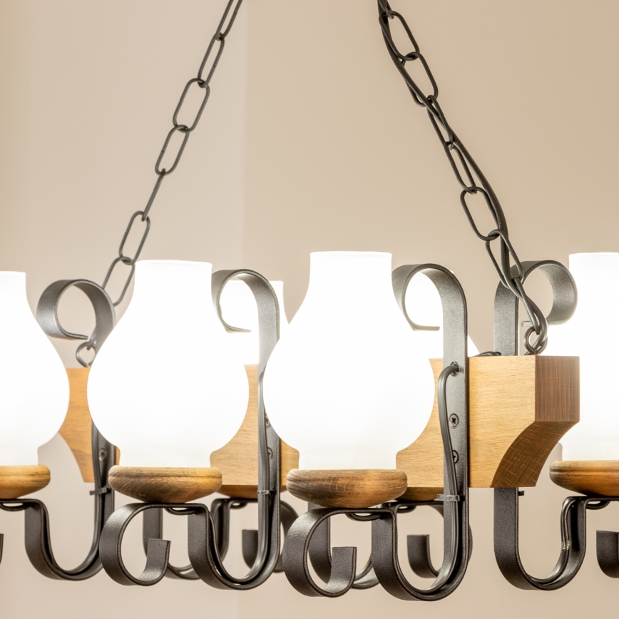 Brilagi - Lámpara colgante con cadena QUEEN 6xE14/40W/230V haya