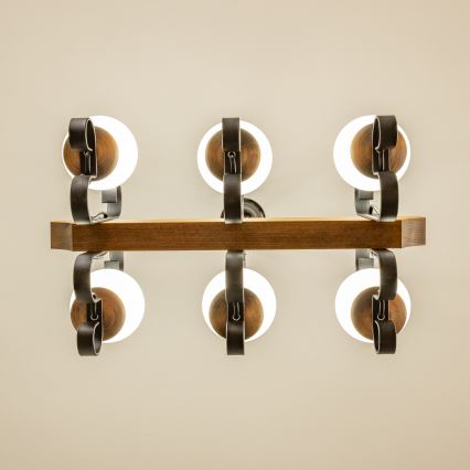 Brilagi - Lámpara colgante con cadena QUEEN 6xE14/40W/230V haya