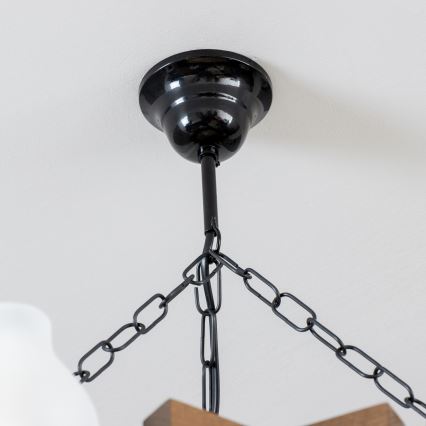 Brilagi - Lámpara colgante con cadena QUEEN 6xE14/40W/230V haya/nogal