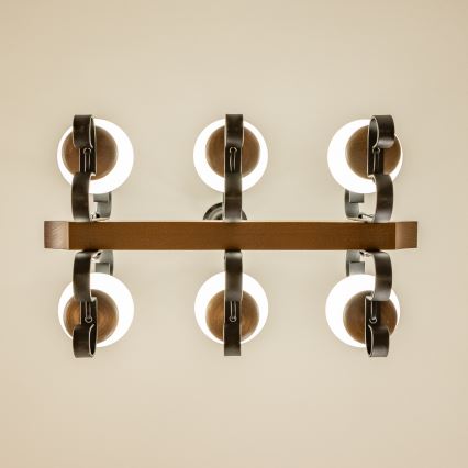 Brilagi - Lámpara colgante con cadena QUEEN 6xE14/40W/230V haya/nogal