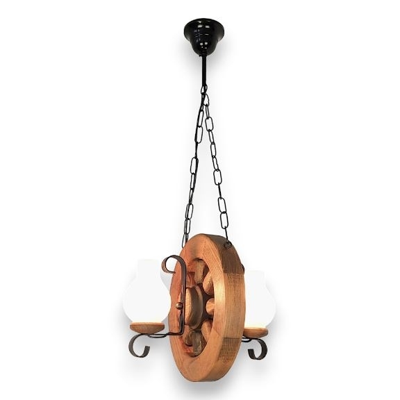 Brilagi - Lámpara colgante con cadena ROATA 2xE14/40W/230V haya