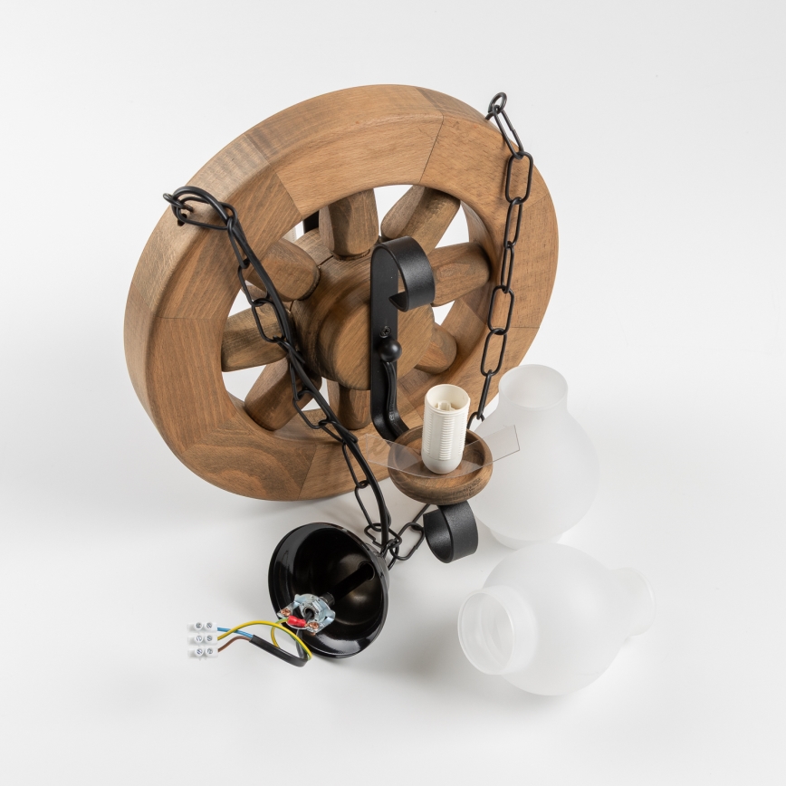 Brilagi - Lámpara colgante con cadena ROATA 2xE14/40W/230V haya