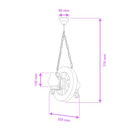Brilagi - Lámpara colgante con cadena ROATA 2xE14/40W/230V haya