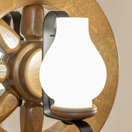 Brilagi - Lámpara colgante con cadena ROATA 2xE14/40W/230V haya/nogal