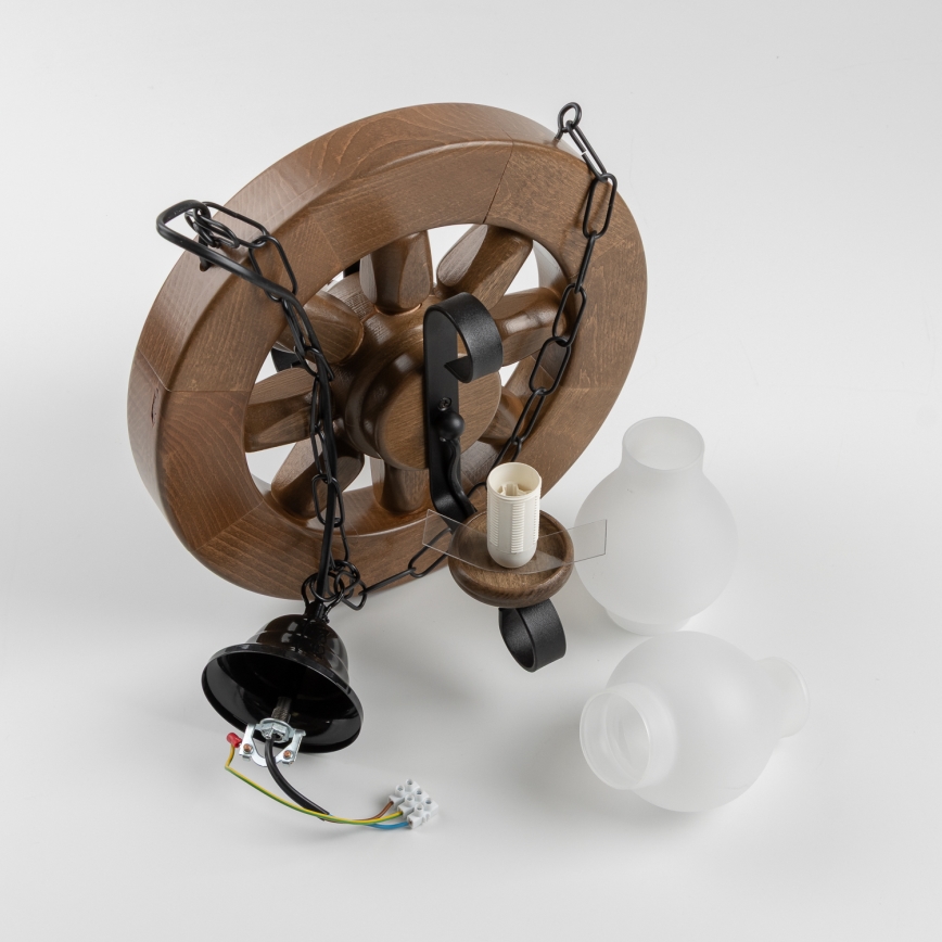 Brilagi - Lámpara colgante con cadena ROATA 2xE14/40W/230V haya/nogal