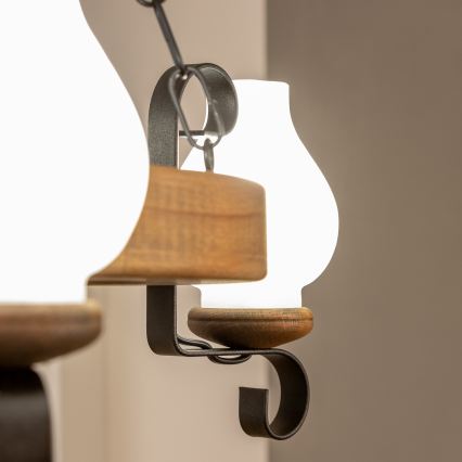 Brilagi - Lámpara colgante con cadena ROATA 3xE14/40W/230V haya