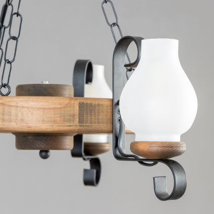 Brilagi - Lámpara colgante con cadena ROATA 3xE14/40W/230V haya