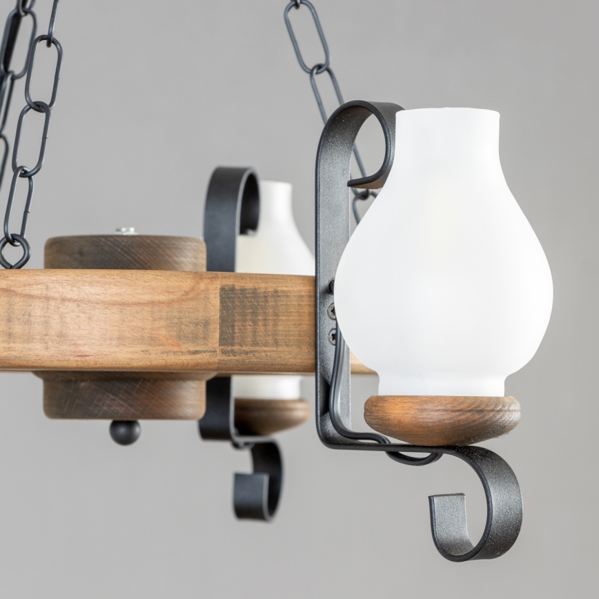 Brilagi - Lámpara colgante con cadena ROATA 3xE14/40W/230V haya