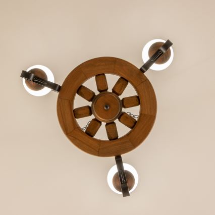 Brilagi - Lámpara colgante con cadena ROATA 3xE14/40W/230V haya