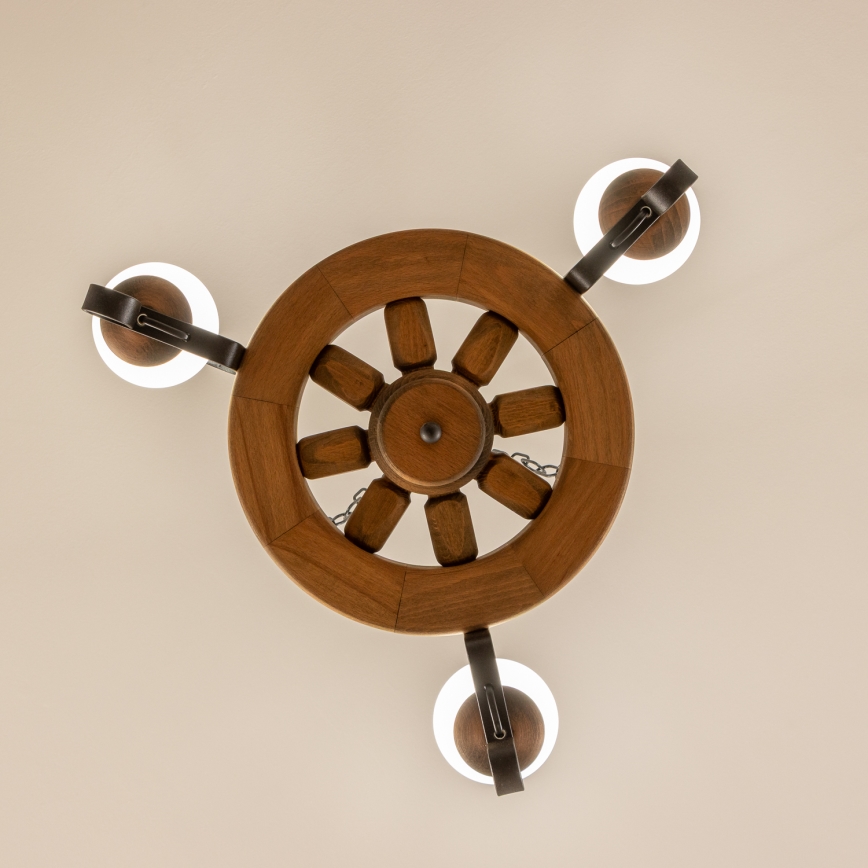 Brilagi - Lámpara colgante con cadena ROATA 3xE14/40W/230V haya