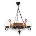 Brilagi - Lámpara colgante con cadena ROATA 3xE14/40W/230V haya/nogal