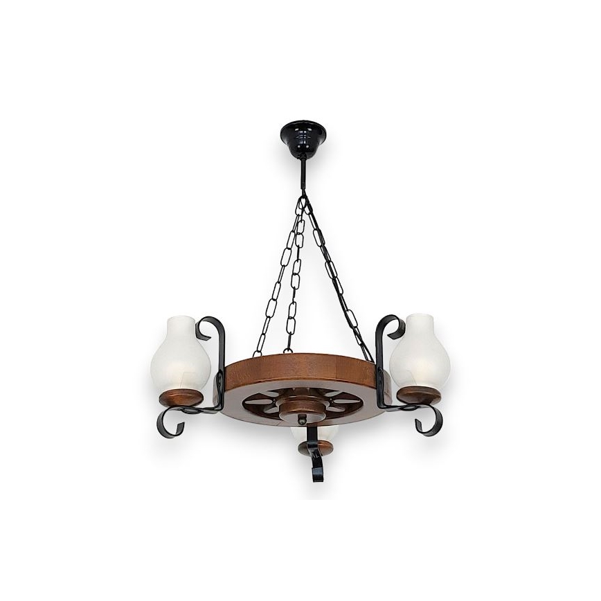 Brilagi - Lámpara colgante con cadena ROATA 3xE14/40W/230V haya/nogal