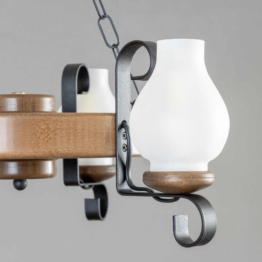 Brilagi - Lámpara colgante con cadena ROATA 3xE14/40W/230V haya/nogal