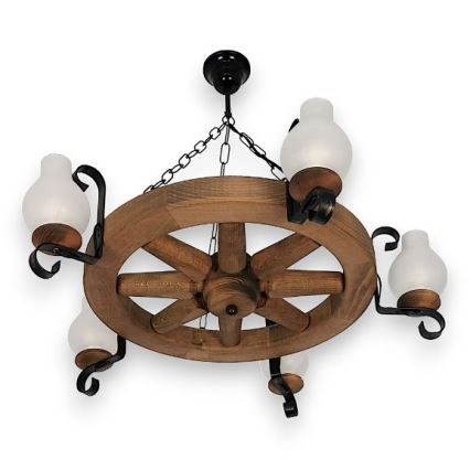 Brilagi - Lámpara colgante con cadena ROATA 5xE14/40W/230V haya