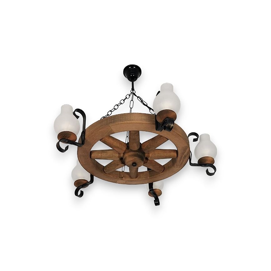Brilagi - Lámpara colgante con cadena ROATA 5xE14/40W/230V haya