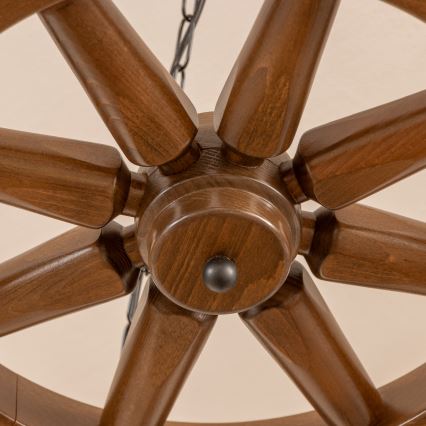 Brilagi - Lámpara colgante con cadena ROATA 5xE14/40W/230V Ø 70 cm haya/nogal